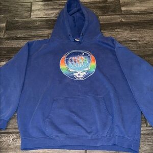 Grateful Dead vintage 90s thick Hoodie with Rainbow skulls distressed holes